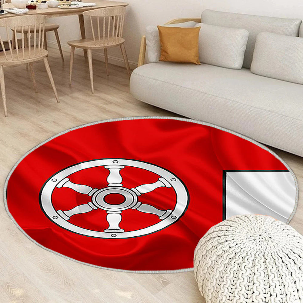 Erfurt Fahne Seideneffekt Teppich Rund, Teppiche - Seidenfahne Outdoor Teppich Rund, Deutsche Stadt Teppich Wohnzimmer, Carpet, Rug
