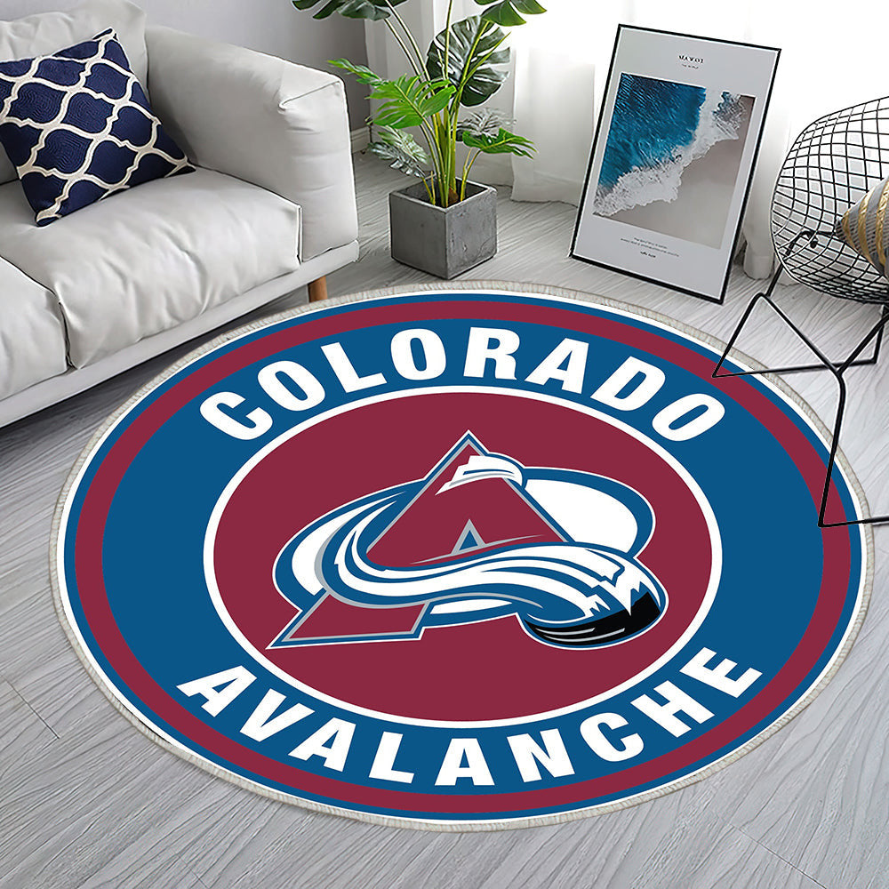 Colorado Avalanche Circle Logo Teppich Rund, Teppiche - Outdoor Teppich Rund, Teppich Wohnzimmer, Carpet, Rug