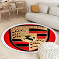 Altes Porsche Emblem Teppich Rund, Teppiche - Outdoor Teppich Rund, Teppich Wohnzimmer, Carpet, Rug