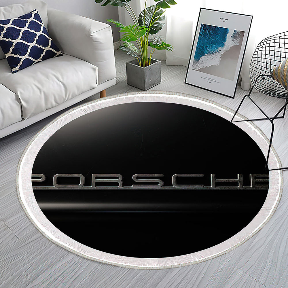 Klassisches Porsche Emblem002 Teppich Rund, Teppiche - Outdoor Teppich Rund, Teppich Wohnzimmer, Carpet, Rug