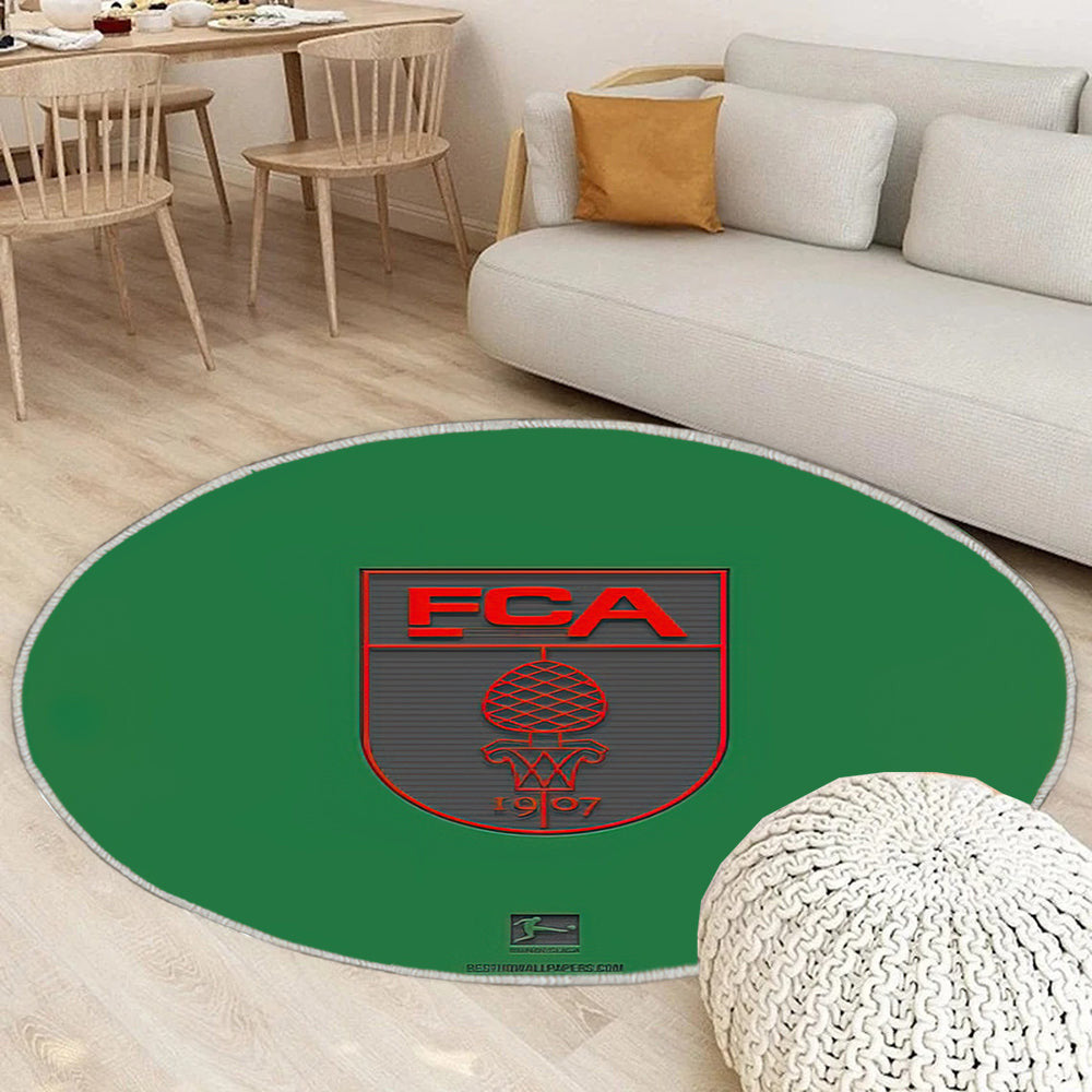 Fcaugsburg Teppich Rund, Teppiche - Grün Outdoor Teppich Rund, Deutsche Fußballmannschaft Teppich Wohnzimmer, Carpet, Rug