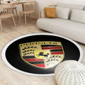 Porsche Auto Emblem isoliert Teppich Rund, Teppiche - Outdoor Teppich Rund, Teppich Wohnzimmer, Carpet, Rug