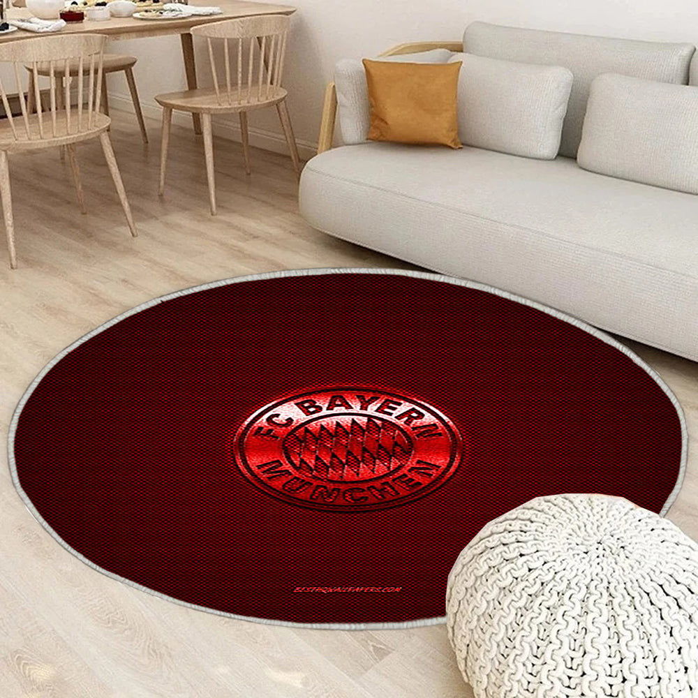 Fc Bayern München Teppich Rund, Teppiche - Deutscher Fußballverein Outdoor Teppich Rund, Rotmetallic Teppich Wohnzimmer, Carpet, Rug