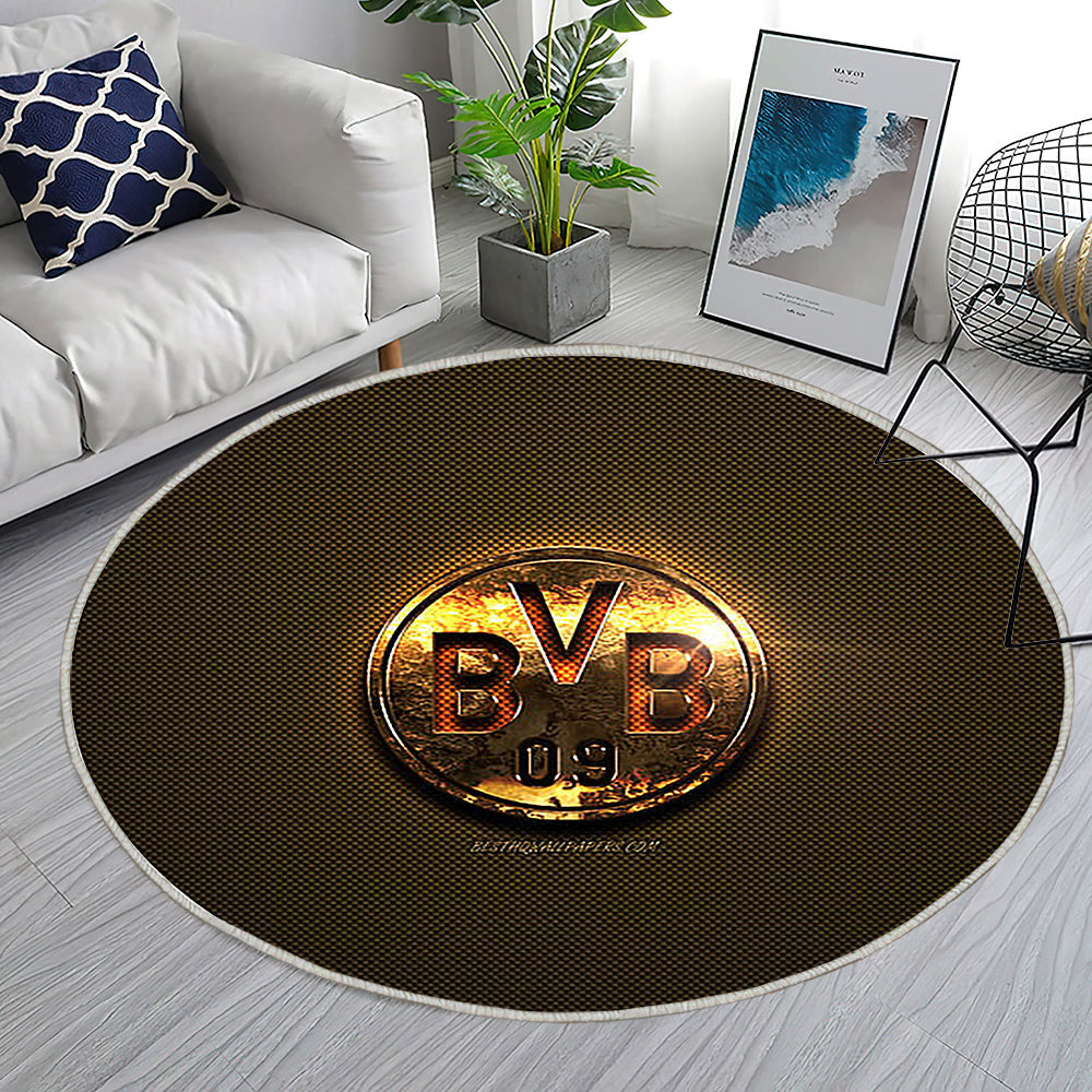 Borussia Dortmund Teppich Rund, Teppiche - Bvb Outdoor Teppich Rund, Golden Teppich Wohnzimmer, Carpet, Rug