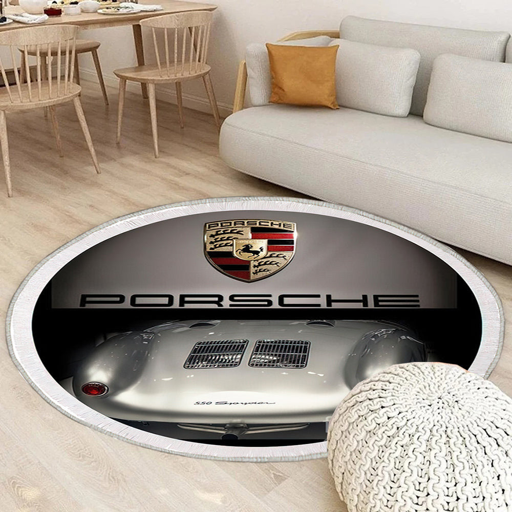 Porsche 550 Spyder Triptychon Teppich Rund, Teppiche - Outdoor Teppich Rund, Teppich Wohnzimmer, Carpet, Rug