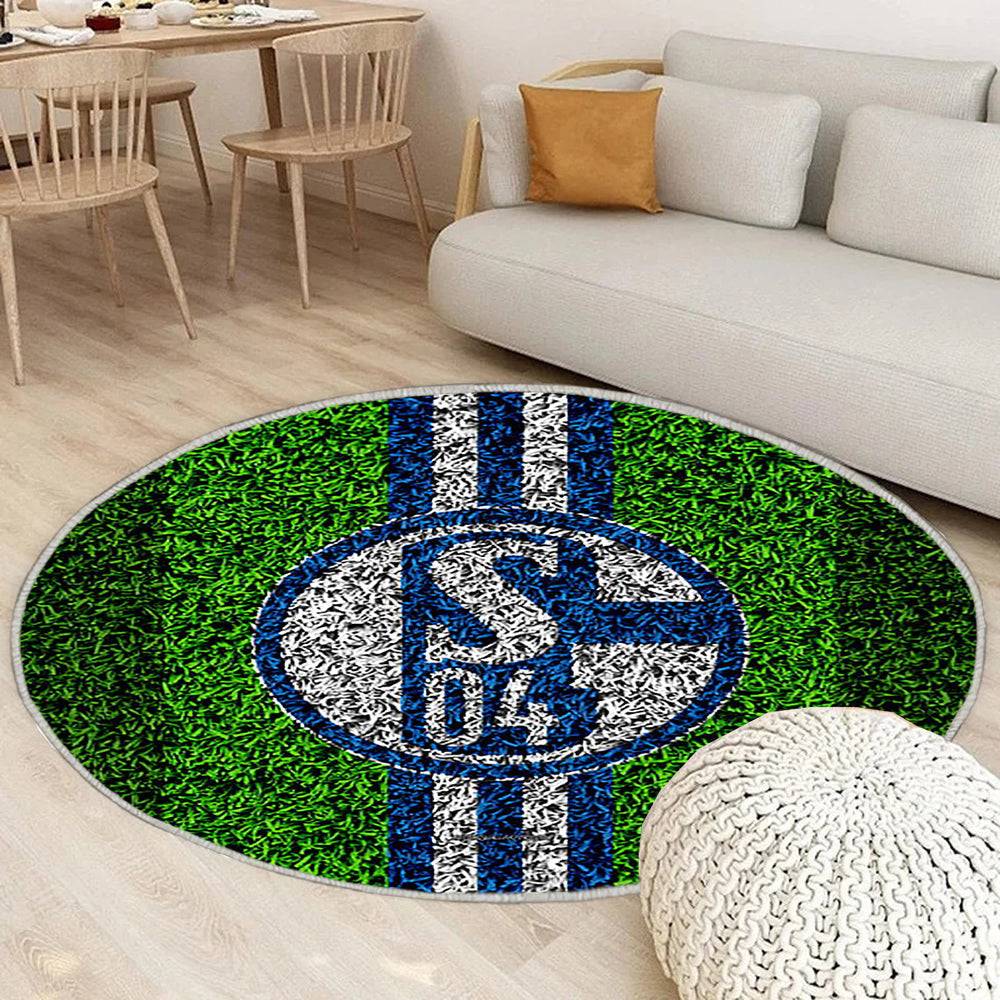 Fc Schalke 04 Deutscher Fußballverein Teppich Rund, Teppiche - Fußballrasen Outdoor Teppich Rund, Teppich Wohnzimmer, Carpet, Rug