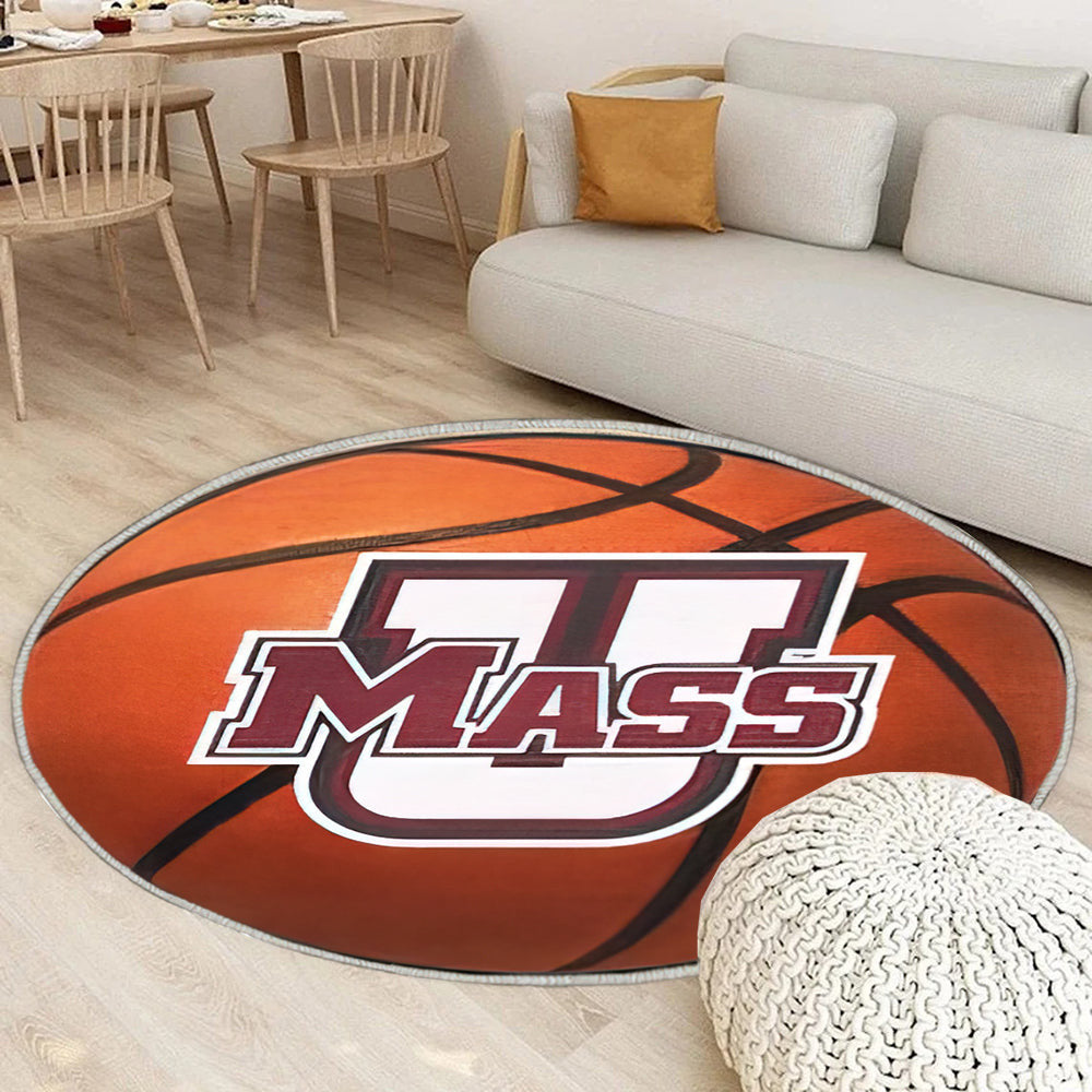 Umass Minutemen Basketball Teppich Rund, Teppiche - Outdoor Teppich Rund, Teppich Wohnzimmer, Carpet, Rug