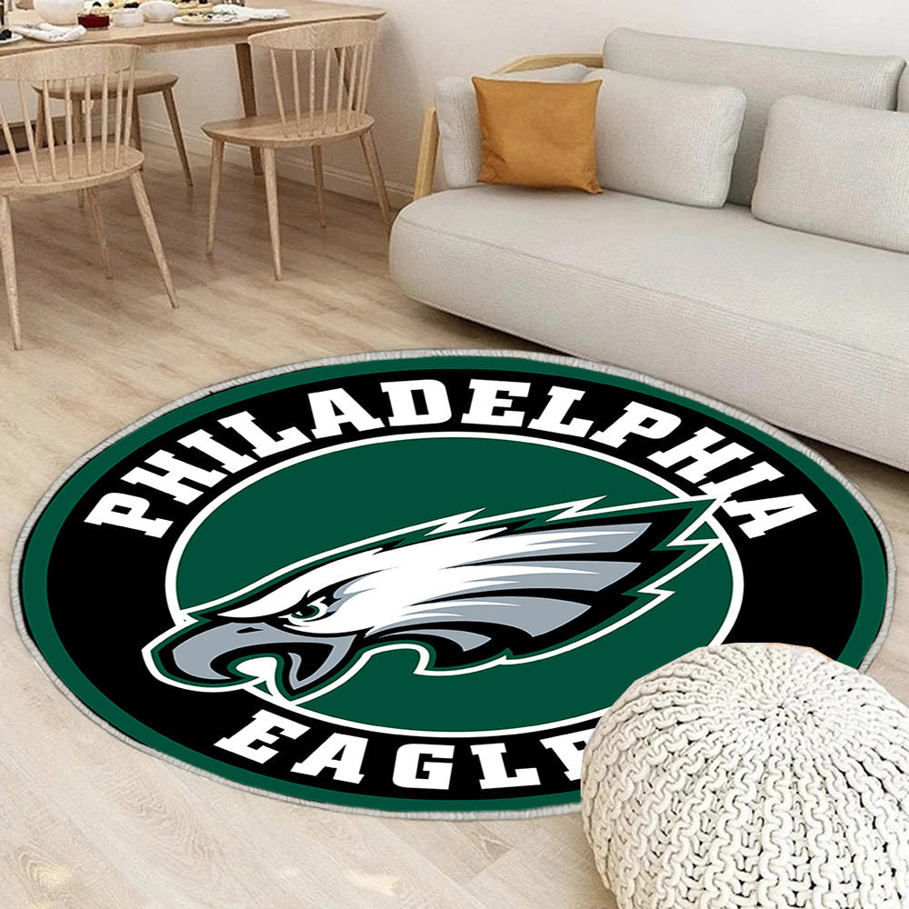 Philadelphia Eagles Kreis Logo Teppich Rund, Teppiche - Outdoor Teppich Rund, Teppich Wohnzimmer, Carpet, Rug
