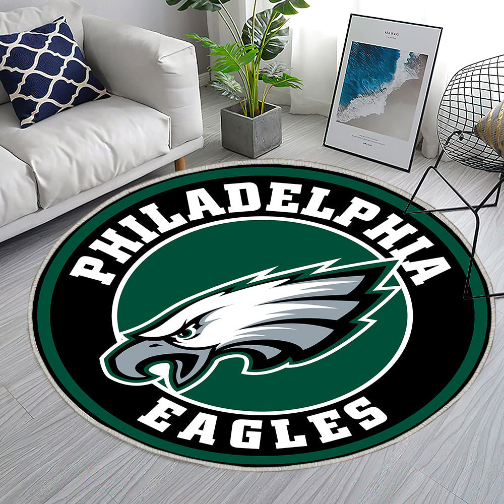 Philadelphia Eagles Kreis Logo Teppich Rund, Teppiche - Outdoor Teppich Rund, Teppich Wohnzimmer, Carpet, Rug