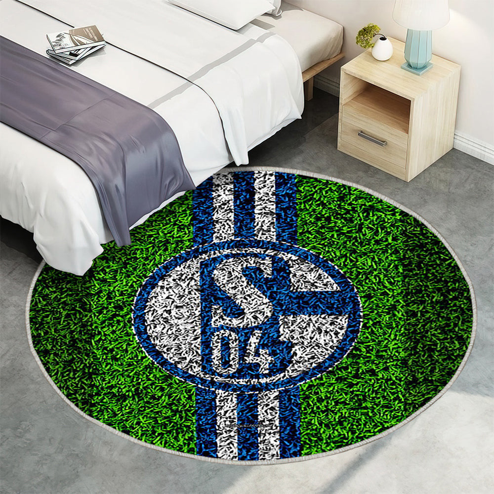 Fc Schalke 04 Deutscher Fußballverein Teppich Rund, Teppiche - Fußballrasen Outdoor Teppich Rund, Teppich Wohnzimmer, Carpet, Rug