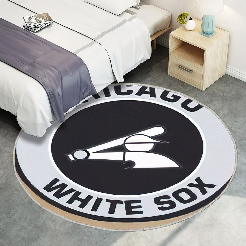 Chicago White Sox Roundel Teppich Rund, Teppiche - Outdoor Teppich Rund, Teppich Wohnzimmer, Carpet, Rug