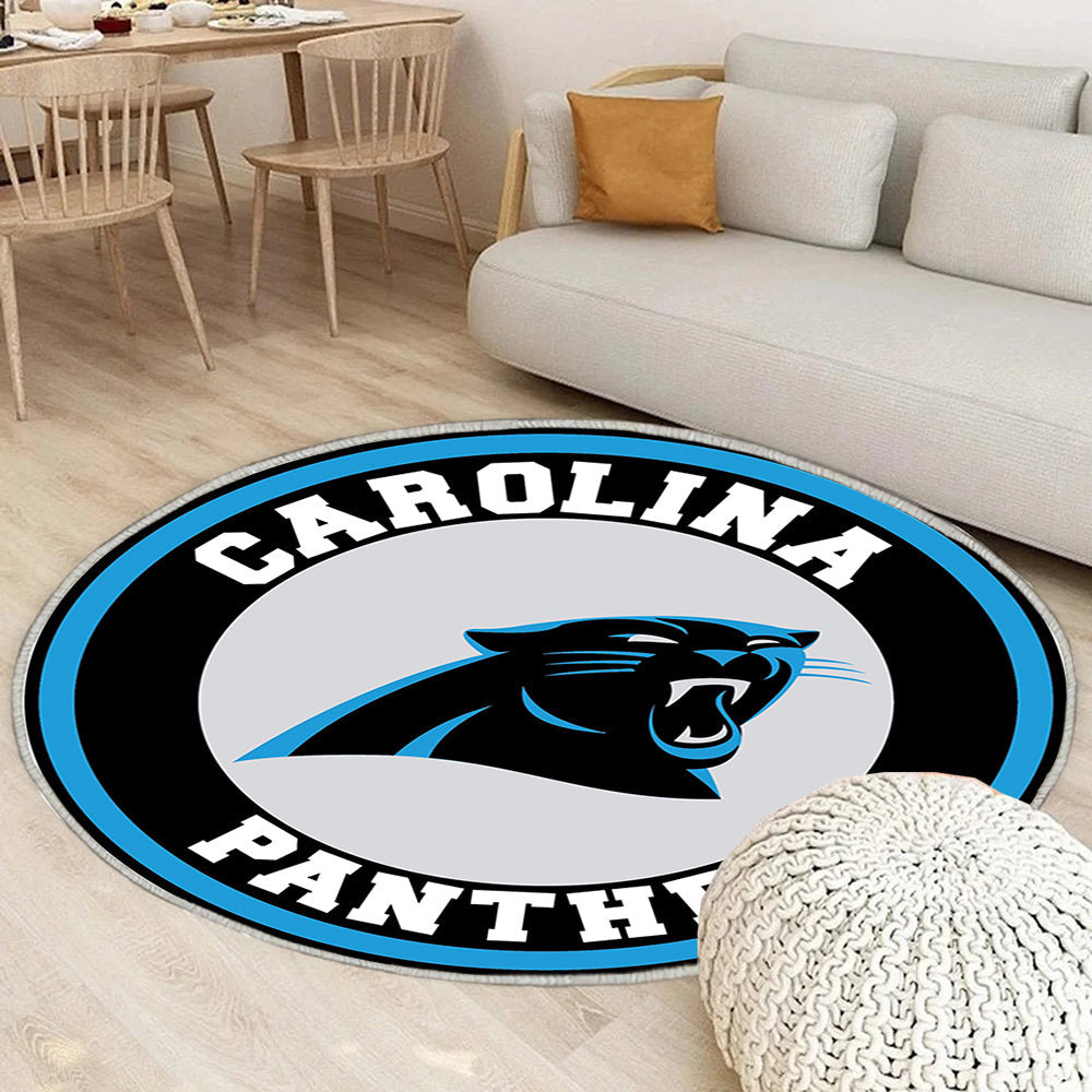 Carolina Panthers Kreis Logo Teppich Rund, Teppiche - Outdoor Teppich Rund, Teppich Wohnzimmer, Carpet, Rug