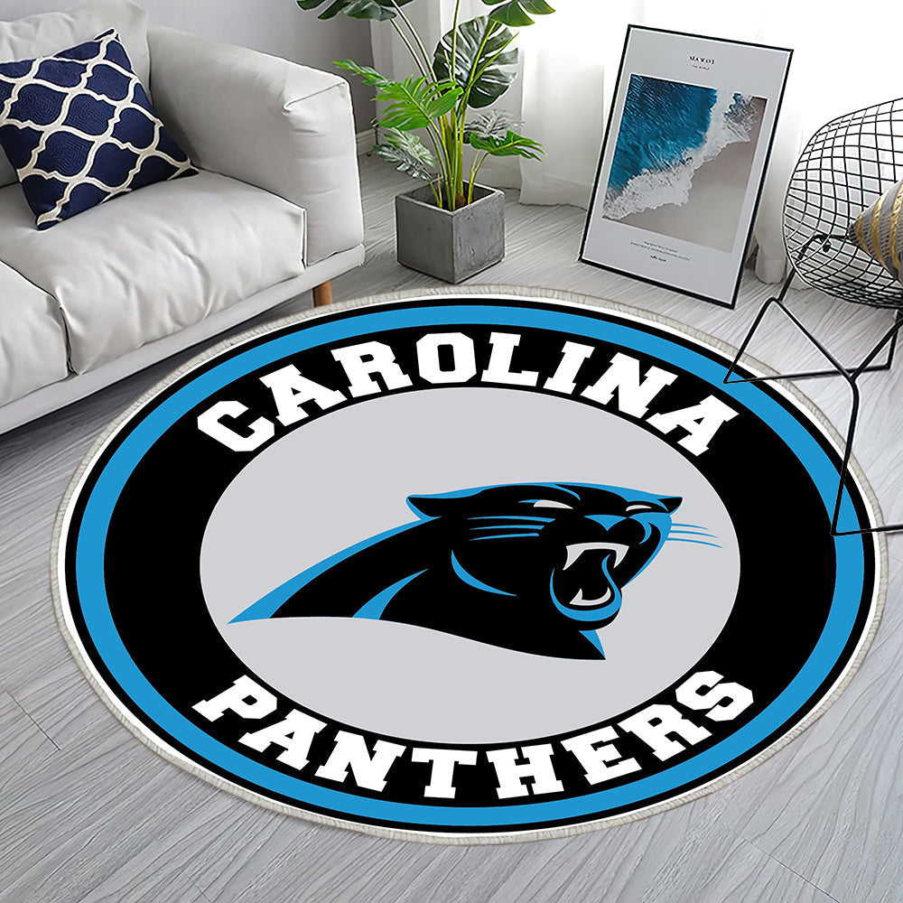Carolina Panthers Kreis Logo Teppich Rund, Teppiche - Outdoor Teppich Rund, Teppich Wohnzimmer, Carpet, Rug