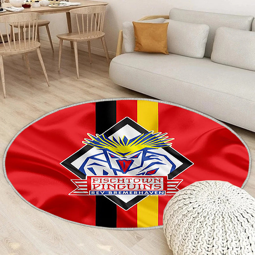 Fischtown Pinguins Bremerhaven Deutscher Eishockeyverein Teppich Rund, Teppiche - Emblem Outdoor Teppich Rund, Bremerhaven Teppich Wohnzimmer, Carpet, Rug