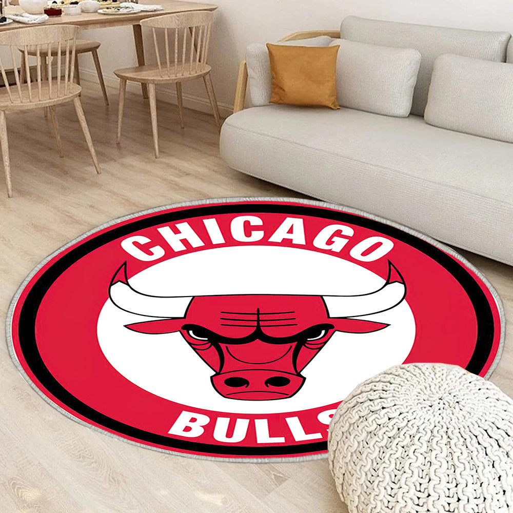 Chicago Bulls Circle Logo Teppich Rund, Teppiche - Outdoor Teppich Rund, Teppich Wohnzimmer, Carpet, Rug