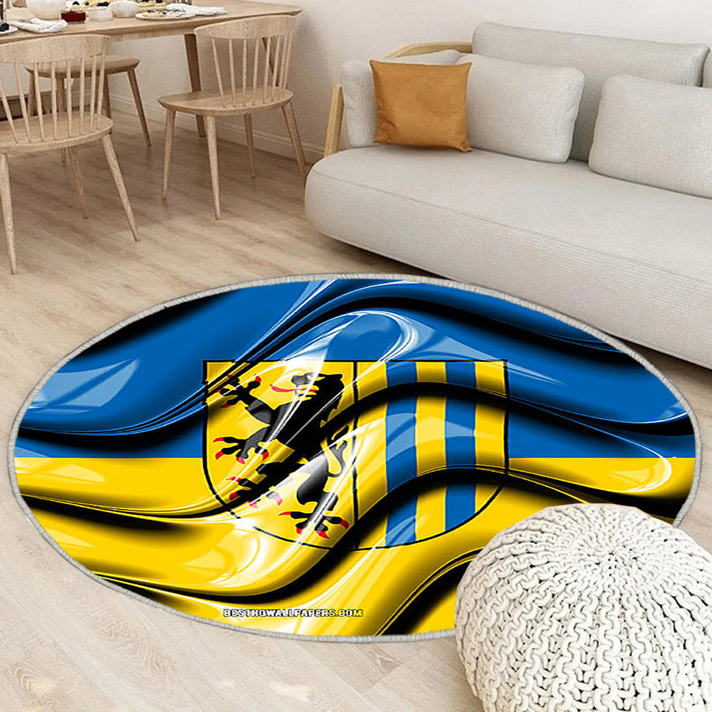 Leipzig Flagge Städte Deutschlands Teppich Rund, Teppiche - Europa Outdoor Teppich Rund, Flagge Von Leipzig Teppich Wohnzimmer, Carpet, Rug