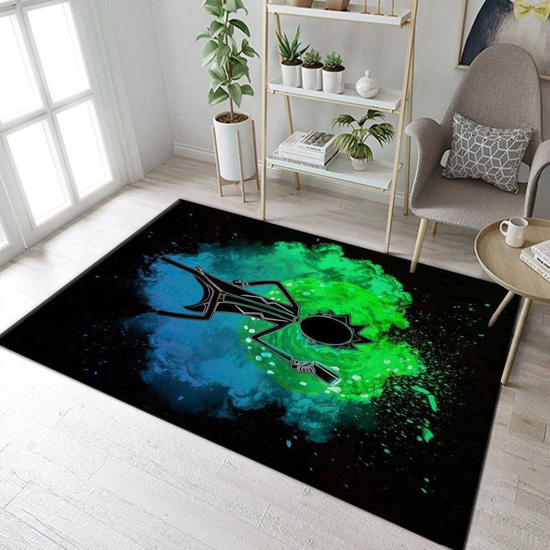 Rick Sanchez Morty Soul Of The Scientist Manga Hero Teppich, Teppiche - Outdoor Teppich, Teppich Wohnzimmer, Küchenteppich, Kinderzimmer, Modern