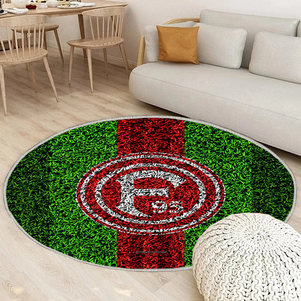 Fortuna Düsseldorf Fc Lackkunst Teppich Rund, Teppiche - Kreativ Outdoor Teppich Rund, Emblem Teppich Wohnzimmer, Carpet, Rug