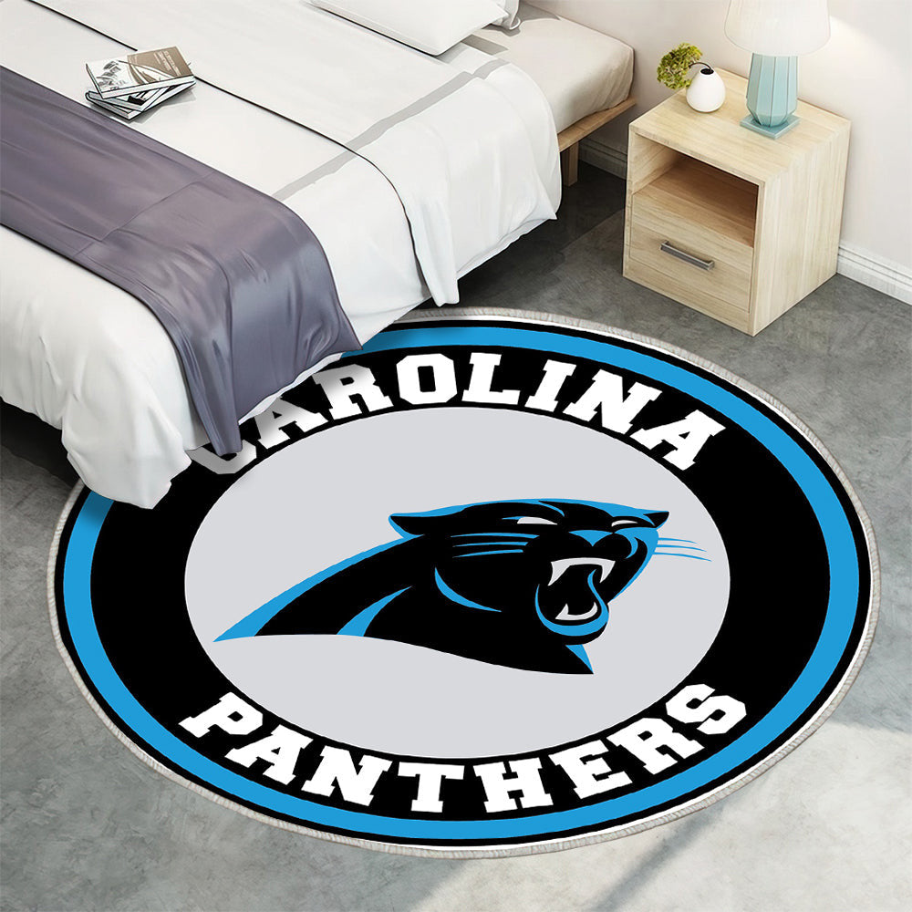 Carolina Panthers Kreis Logo Teppich Rund, Teppiche - Outdoor Teppich Rund, Teppich Wohnzimmer, Carpet, Rug