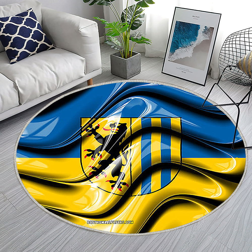 Leipzig Flagge Städte Deutschlands Teppich Rund, Teppiche - Europa Outdoor Teppich Rund, Flagge Von Leipzig Teppich Wohnzimmer, Carpet, Rug
