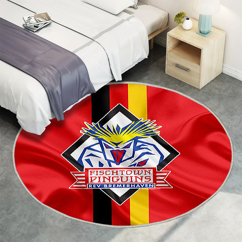 Fischtown Pinguins Bremerhaven Deutscher Eishockeyverein Teppich Rund, Teppiche - Emblem Outdoor Teppich Rund, Bremerhaven Teppich Wohnzimmer, Carpet, Rug