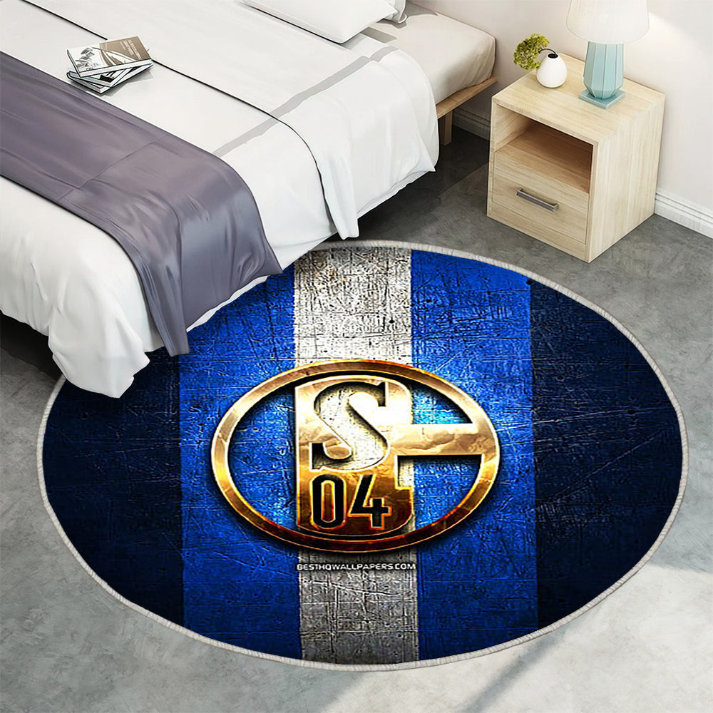 Fc Schalke 04 Teppich Rund, Teppiche - Golden Outdoor Teppich Rund, Bundesliga Teppich Wohnzimmer, Carpet, Rug