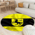 Fahne Von Herne In Seidenoptik Teppich Rund, Teppiche - Schwarz Gelbe Seidenflagge Outdoor Teppich Rund, Wappen Teppich Wohnzimmer, Carpet, Rug