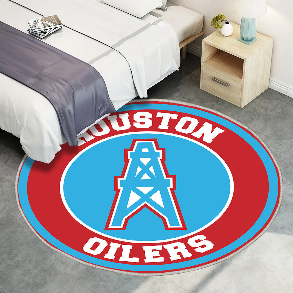 Houston Oilers Circle Logo Teppich Rund, Teppiche - Outdoor Teppich Rund, Teppich Wohnzimmer, Carpet, Rug