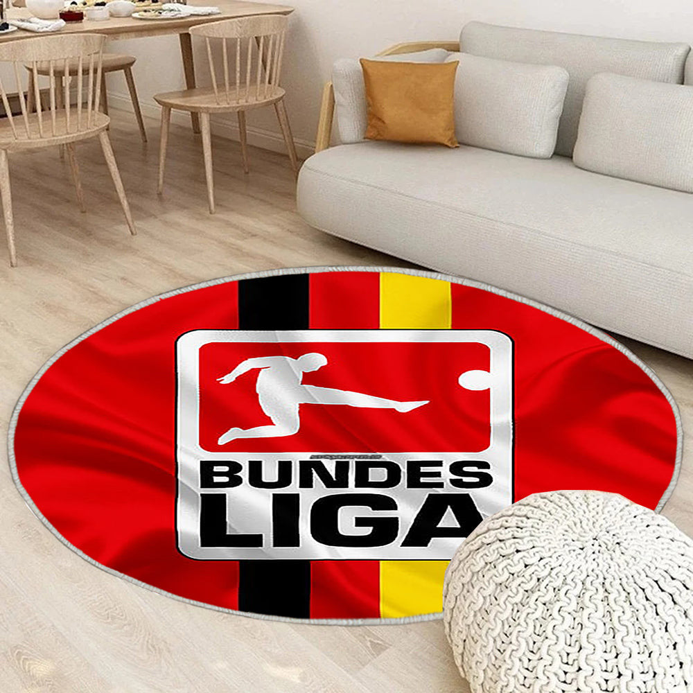 Bundesliga Teppich Rund, Teppiche - Seideneffekt Outdoor Teppich Rund, Deutsche Fußball Liga Teppich Wohnzimmer, Carpet, Rug