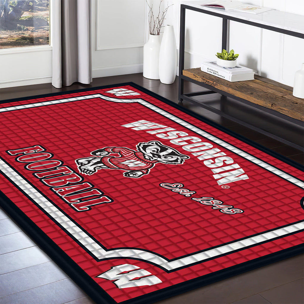 Wisconsin Badgers Embossed teppich, teppiche - Wisconsin Dachs geprägt outdoor teppich, teppich wohnzimmer , Küchenteppich, kinderzimmer, modern