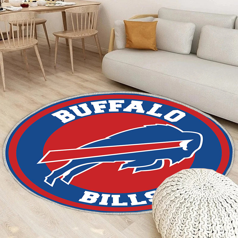 Buffalo Bills Kreis Logo Teppich Rund, Teppiche - Outdoor Teppich Rund, Teppich Wohnzimmer, Carpet, Rug