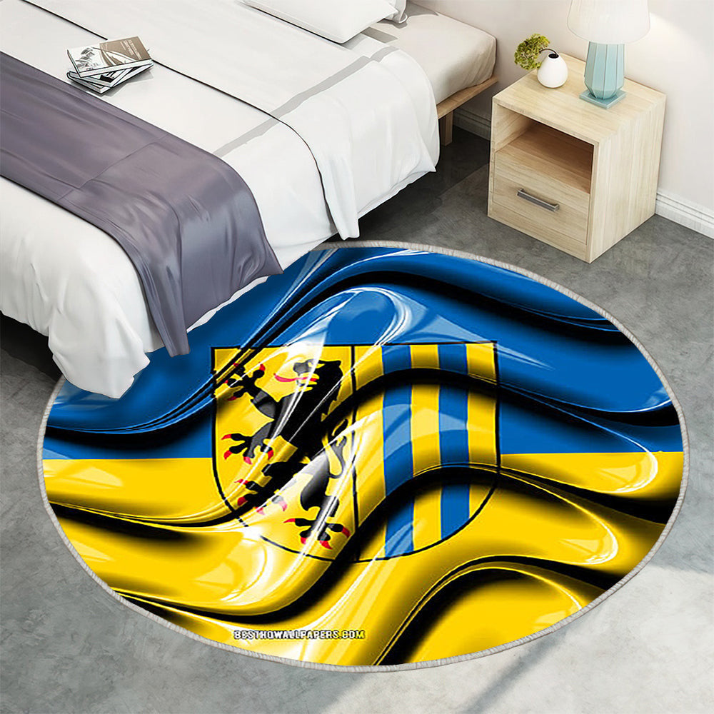 Leipzig Flagge Städte Deutschlands Teppich Rund, Teppiche - Europa Outdoor Teppich Rund, Flagge Von Leipzig Teppich Wohnzimmer, Carpet, Rug