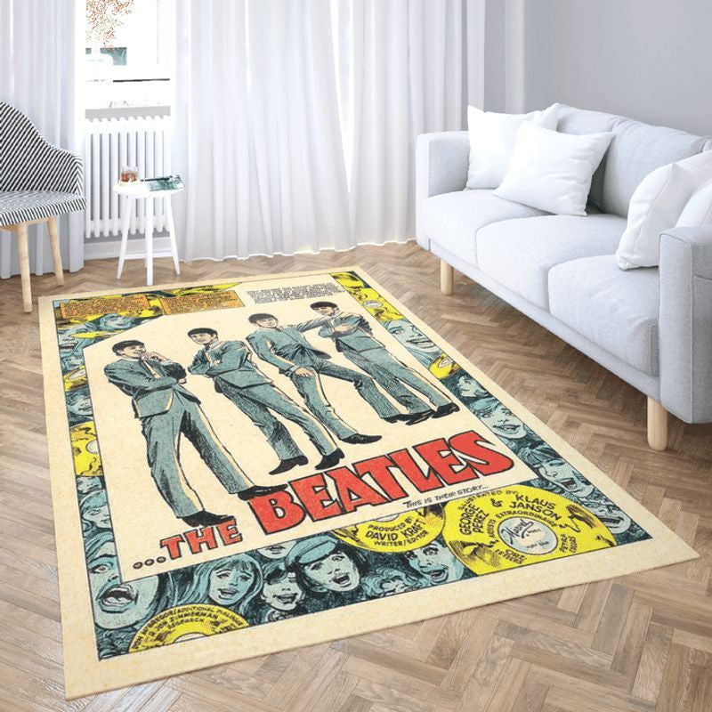 The Beatles Band Members Comic Teppich, Teppiche - Outdoor Teppich, Teppich Wohnzimmer, Küchenteppich, Kinderzimmer, Modern