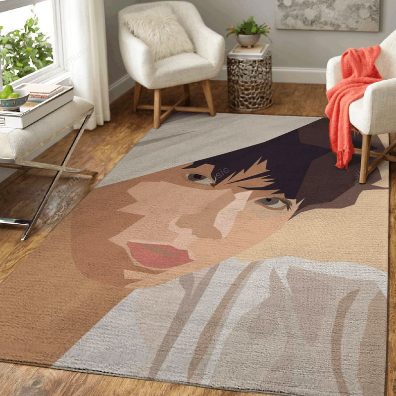 White Jungkook Bts Music Art Teppich, Teppiche - Outdoor Teppich, Teppich Wohnzimmer, Küchenteppich, Kinderzimmer, Modern