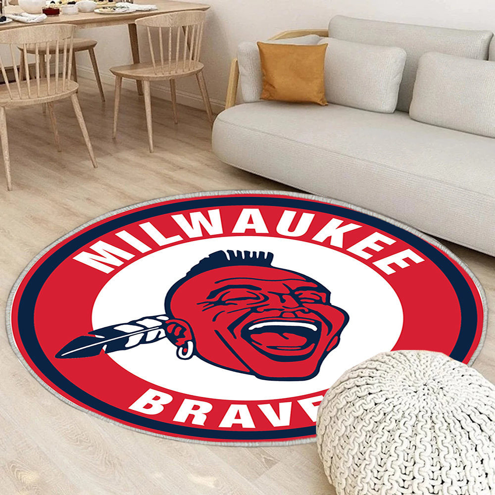 Milwaukee Braves Atlanta Rückblick Teppich Rund, Teppiche - Outdoor Teppich Rund, Teppich Wohnzimmer, Carpet, Rug