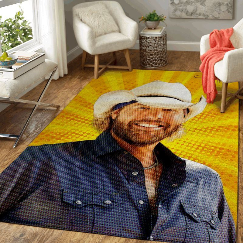 Toby Keith Country Music Popart Teppich, Teppiche - Outdoor Teppich, Teppich Wohnzimmer, Küchenteppich, Kinderzimmer, Modern