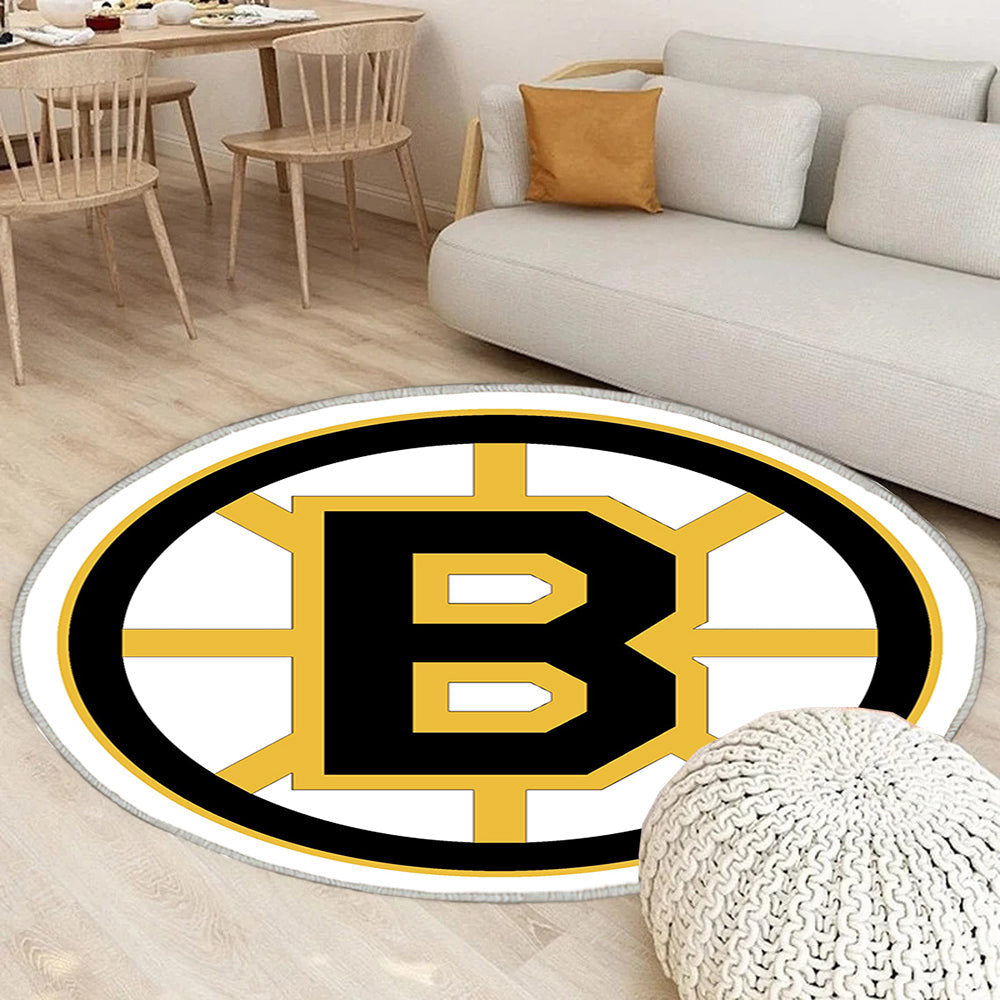 Boston Bruins Teppich Rund, Teppiche - Outdoor Teppich Rund, Teppich Wohnzimmer, Carpet, Rug