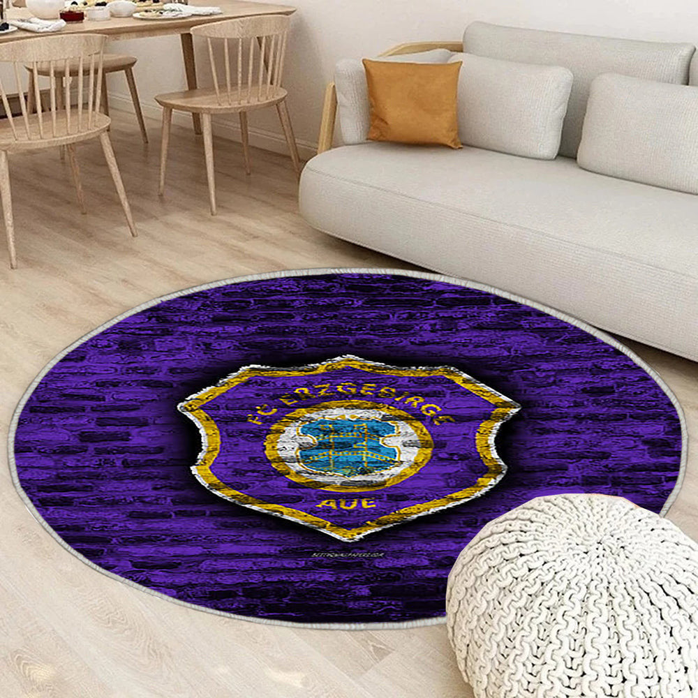 Fc Erzgebirge Aue Teppich Rund, Teppiche - Violette Ziegelwand Outdoor Teppich Rund, Fußball Teppich Wohnzimmer, Carpet, Rug