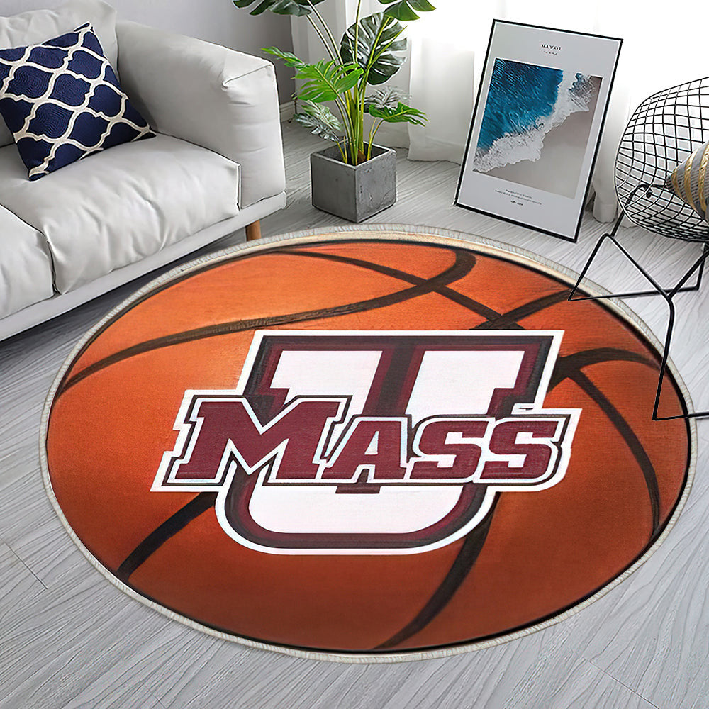 Umass Minutemen Basketball Teppich Rund, Teppiche - Outdoor Teppich Rund, Teppich Wohnzimmer, Carpet, Rug