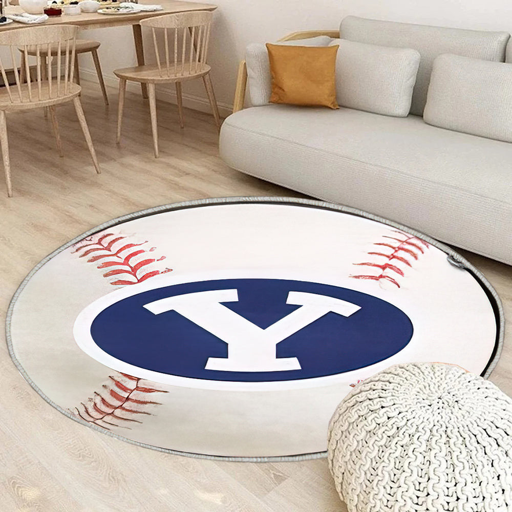 Bild von BYU Cougars Baseball Rug_6 Teppich Rund, Teppiche - Outdoor Teppich Rund, Teppich Wohnzimmer, Carpet, Rug