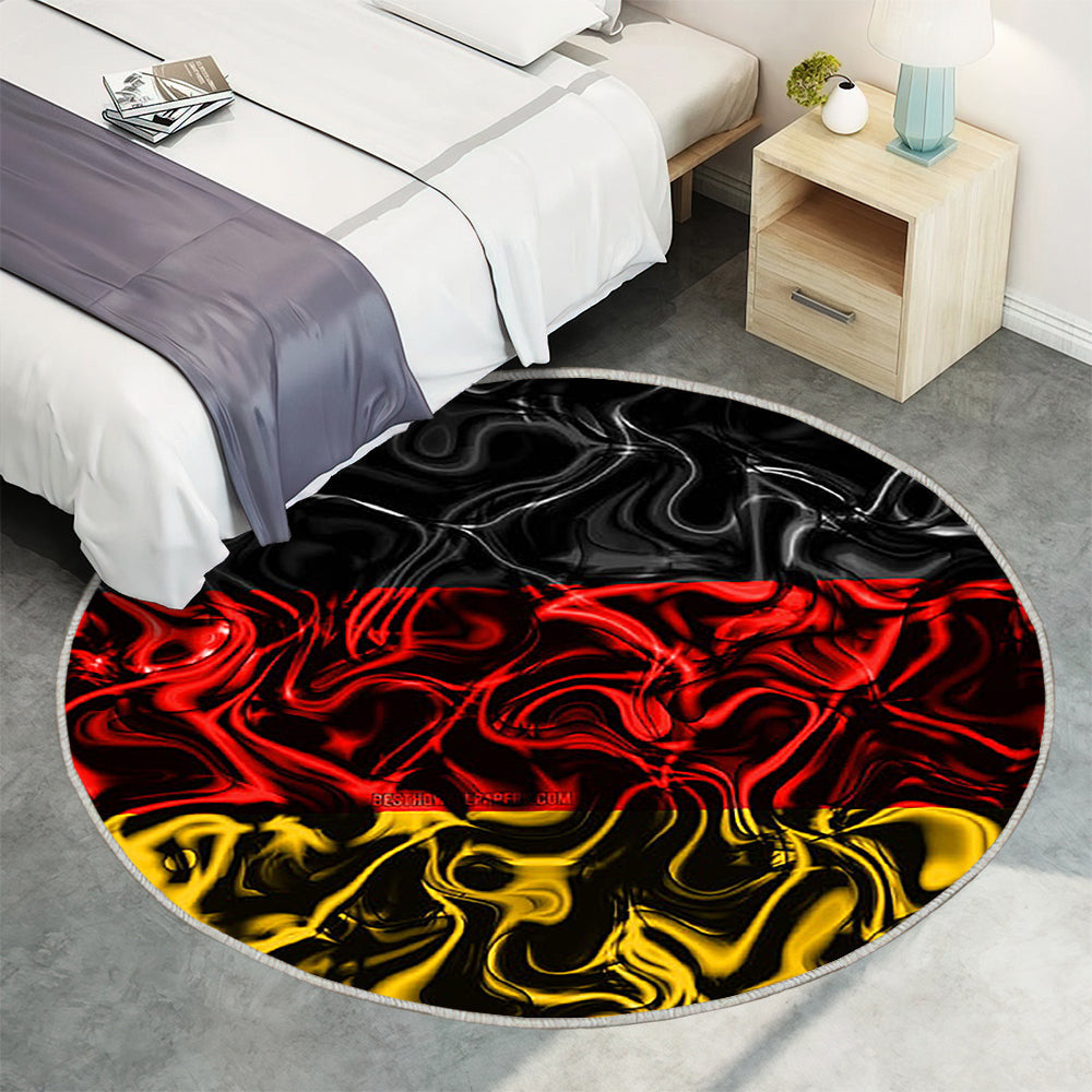 Flagge Von Deutschland Teppich Rund, Teppiche - Abstrakter Rauch Outdoor Teppich Rund, Europa Teppich Wohnzimmer, Carpet, Rug