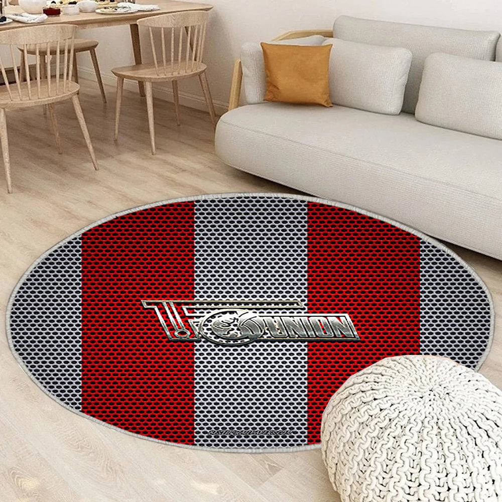 Fc Union Berlin Teppich Rund, Teppiche - Englischer Fußballverein Outdoor Teppich Rund, Metall Emblem Teppich Wohnzimmer, Carpet, Rug