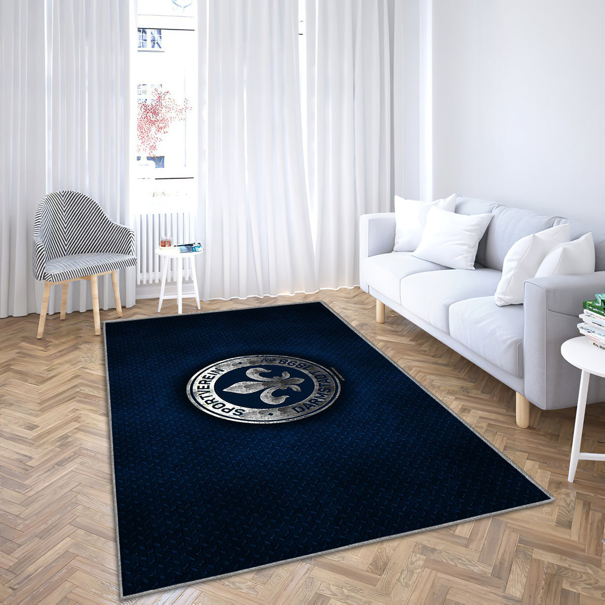 Darmstadt 98 Fc Teppich, Teppiche - Blaues Metall Outdoor Teppich, Teppich Wohnzimmer, Küchenteppich, Kinderzimmer, Modern