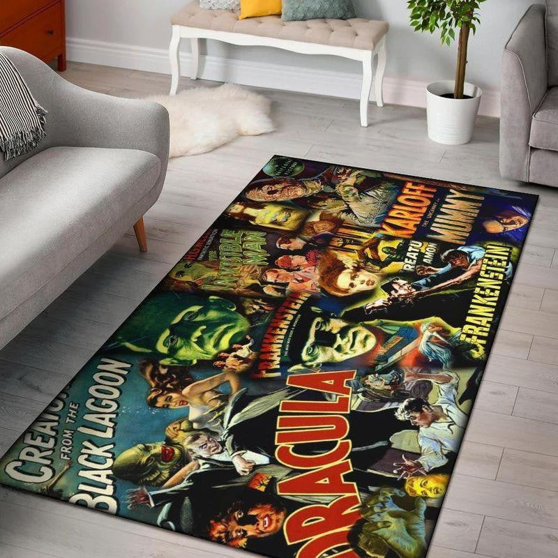 Vintage Movie Monsters teppich, teppiche - outdoor teppich, teppich wohnzimmer , Küchenteppich, kinderzimmer, modern