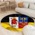 Flagge Krefeld Seideneffekt Teppich Rund, Teppiche - Schwarz Gelbe Seidenflagge Outdoor Teppich Rund, Wappen Teppich Wohnzimmer, Carpet, Rug