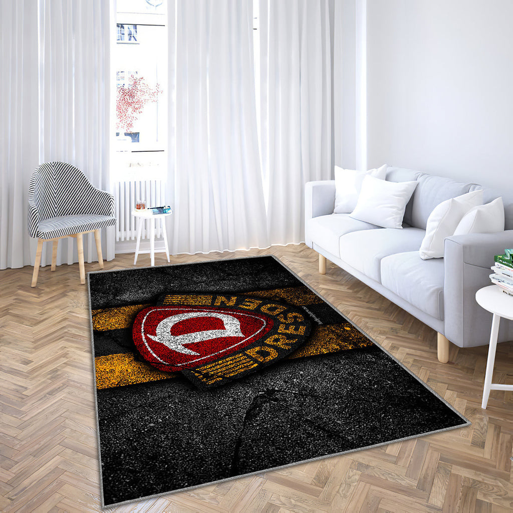Dynamo Dresden FC Grunge Teppich, Teppiche – Schwarzer Stein Outdoor-Teppich, Wohnzimmerteppich, Küchenteppich, Kinderzimmer, Modern
