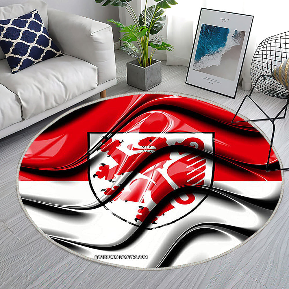 Braunschweig Flaggenstädte Deutschlands Teppich Rund, Teppiche - Europa Outdoor Teppich Rund, Flagge Von Braunschweig Teppich Wohnzimmer, Carpet, Rug