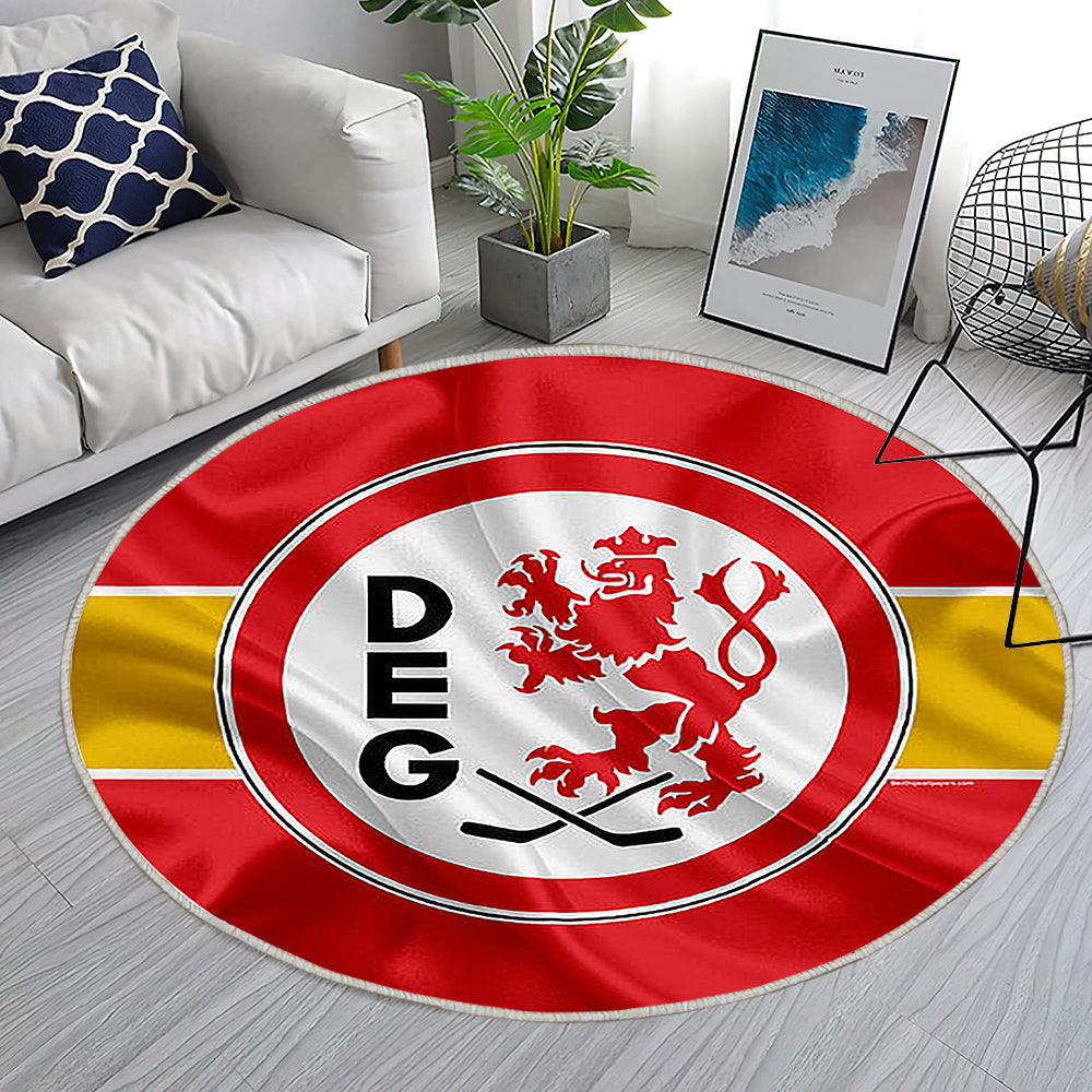 Düsseldorf Eg Deutscher Eishockeyverein Teppich Rund, Teppiche - Emblem Outdoor Teppich Rund, Düsseldorf Teppich Wohnzimmer, Carpet, Rug