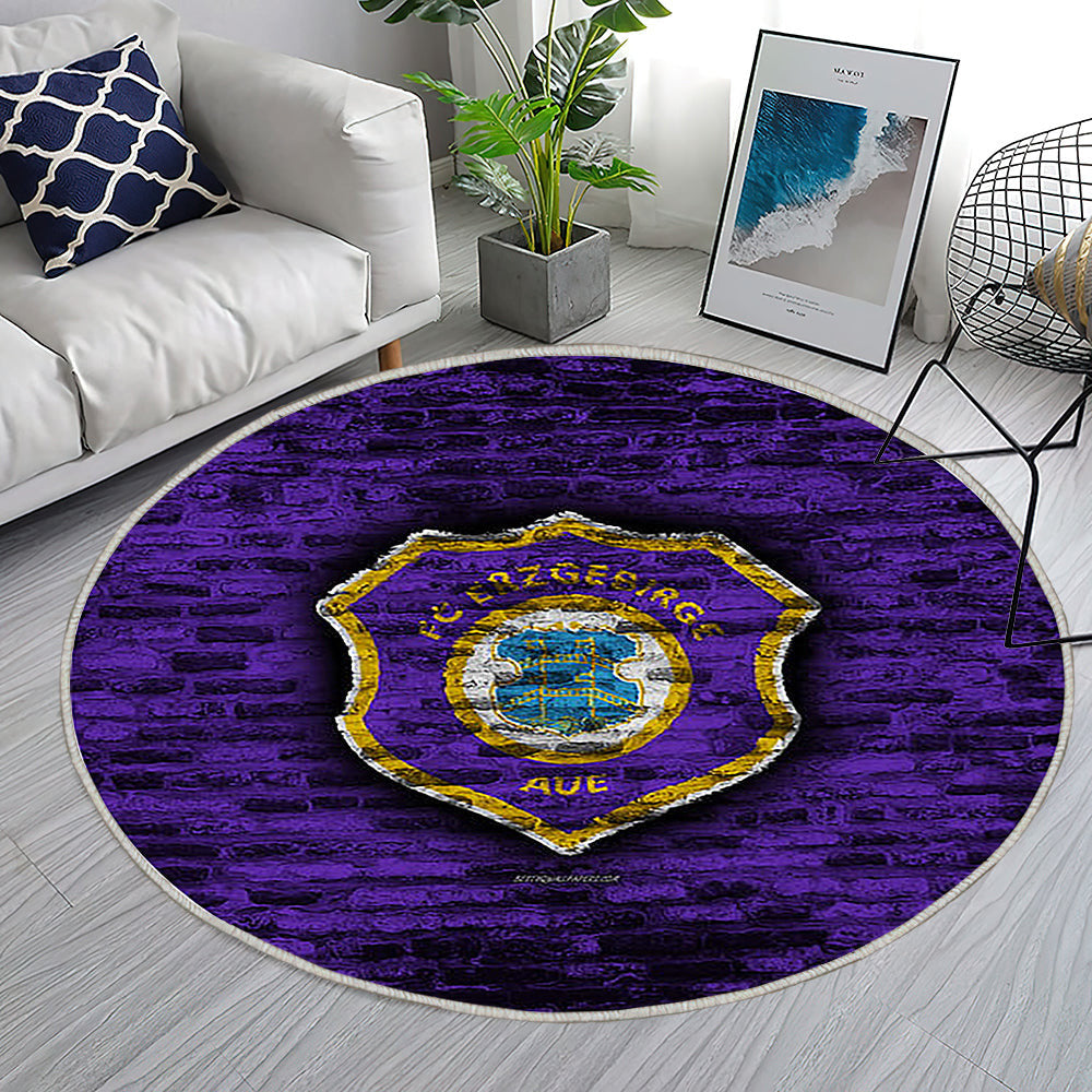 Fc Erzgebirge Aue Teppich Rund, Teppiche - Violette Ziegelwand Outdoor Teppich Rund, Fußball Teppich Wohnzimmer, Carpet, Rug