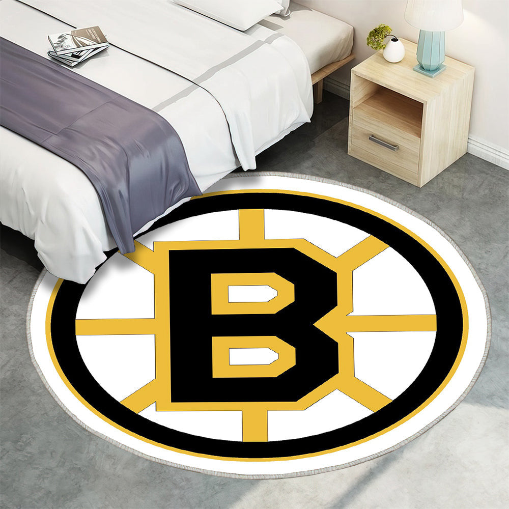 Boston Bruins Teppich Rund, Teppiche - Outdoor Teppich Rund, Teppich Wohnzimmer, Carpet, Rug